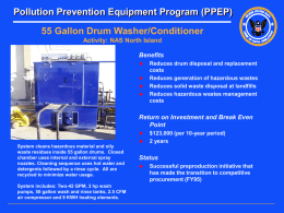 Pollution Prevention Equipment Program (PPEP) 55 Gallon Drum Washer/Conditioner Benefits
