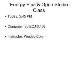 Energy Plus &amp; Open Studio Class • Today, 5:45 PM