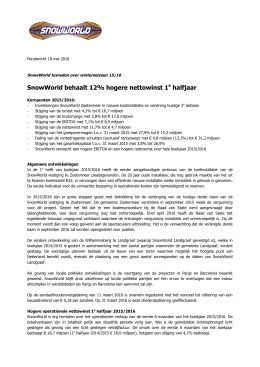 Persbericht - Snowworld