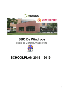 SBO De Windroos SCHOOLPLAN 2015 – 2019