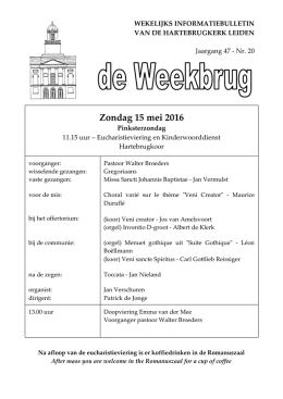 Zondag 15 mei 2016 - Hartebrugkerk Leiden