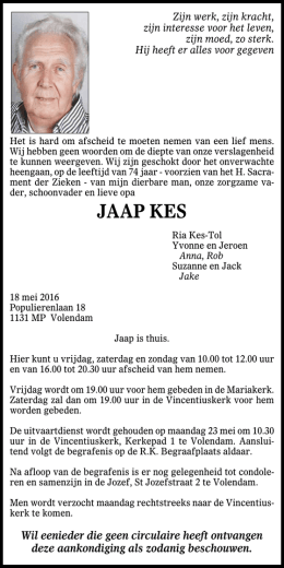 JAAP KES - Nieuw Volendam