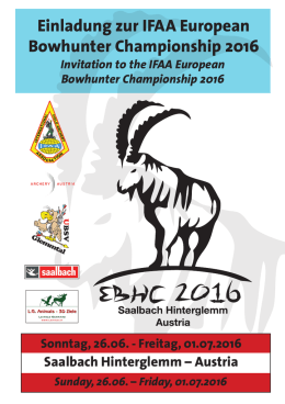 Einladung zur IFAA European Bowhunter Championship 2016