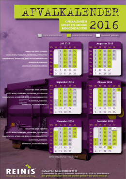 afvalkalender t/m dec. 2016