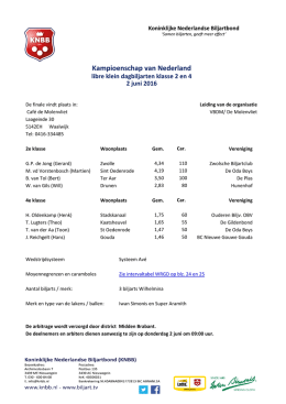 2 juni Bert van Tol NK dagcompetitie 2e klas te Waalwijk
