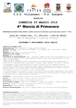 4^ Marcia di Primavera - FIASP Comitato Territoriale Trentino