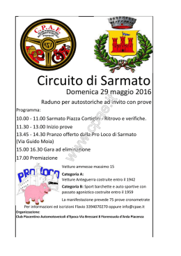 Circuito di Sarmato - CPAE - Club Piacentino Auto d`Epoca