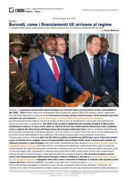Burundi, come i finanziamenti UE arrivano al regime