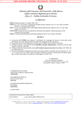decreto prot.n.2225 del 16/05/2016 - Ufficio Scolastico Regionale