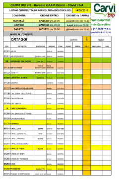 Listino - Carvi Bio