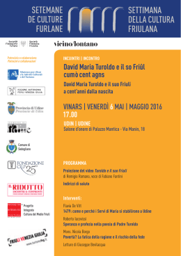 Programma Udine 06.05.2016 - Società Filologica Friulana