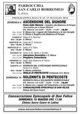 scarica il foglio liturgico - Parrocchia San Carlo Borromeo