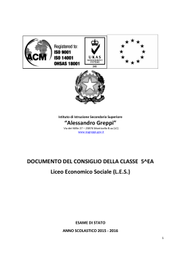 DOCUMENTO DEL CONSIGLIO DELLA CLASSE 5^EA Liceo