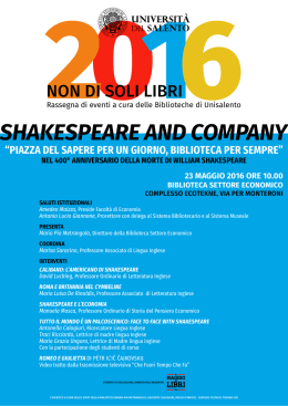 shakespeare and company - Università del Salento