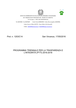 Piano Triennale per la Trasparenza e l&acute;integrit&agrave; 2016-2018