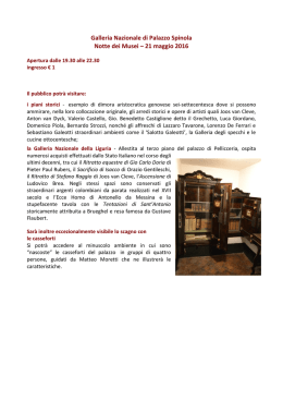 Programma della Galleria Nazionale di Palazzo Spinola