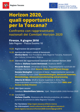 Horizon 2020, quali opportunità per la Toscana?