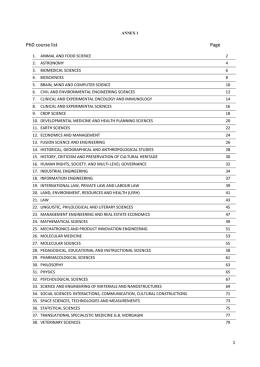 PhD Course table (Appendix 1: course list)