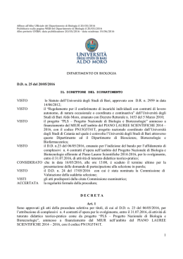 1 D.D. n. 25 del 20/05/2016 IL DIRETTORE DEL DIPARTIMENTO