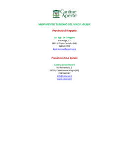 MOVIMENTO TURISMO DEL VINO LIGURIA Provincia di Imperia