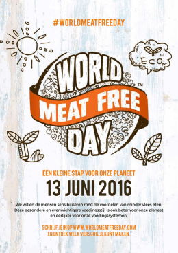 13 JUNI 2016 - World Meat Free Day