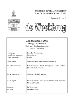 Zondag 22 mei 2016 - Hartebrugkerk Leiden