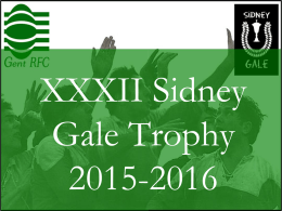 Sidney Gale Gala - Gent Rugby Football Club