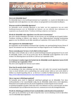 FAQ - Afsluitdijk Open