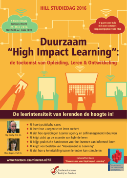 Duurzaam “High Impact Learning”