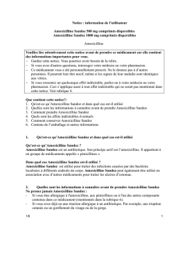 Notice : information de l`utilisateur Amoxicilline Sandoz 500 mg