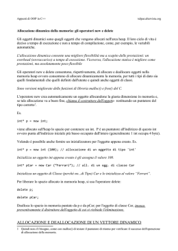 allocazione e deallocazione di un vettore dinamico - TelPar