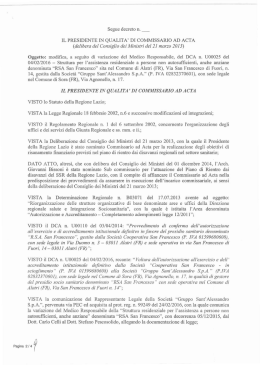 Decreto n. U00189 del 25/05/2016