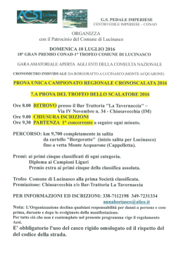 18&deg; Gran Premio Conad - Campionato Regionale