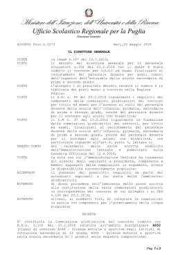 Decreto USR - Ufficio Scolastico Regionale per la Puglia