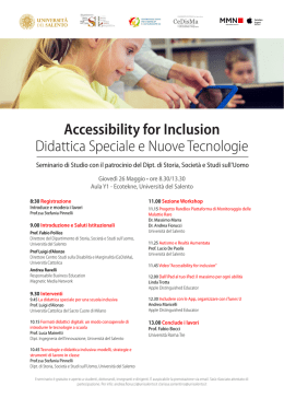 Accessibility for Inclusion Didattica Speciale e Nuove Tecnologie