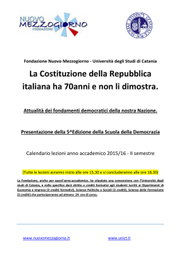 Leggi il programma dei corsi - Fondazione NUOVO MEZZOGIORNO