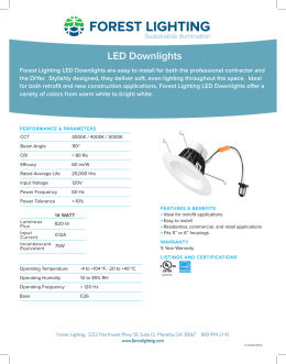Complete Specification of LED Downlights