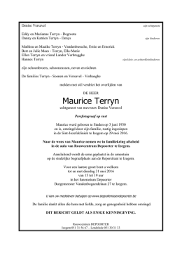 Maurice Terryn - Begrafenissen Depoorter