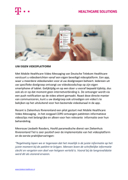 Mobile Video Messaging - Telekom Healthcare Solutions