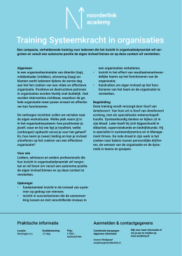 Training Systeemkracht in organisaties