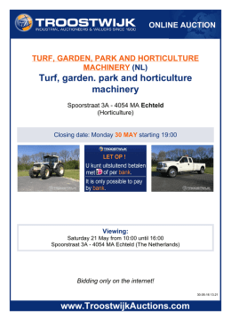 Turf, garden. park and horticulture machinery