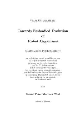 Towards Embodied Evolution of Robot Organisms - VU Dare
