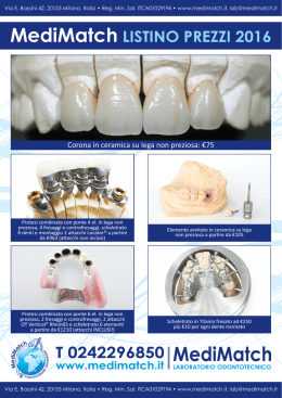 Listino prezzi - MediMatch Italia