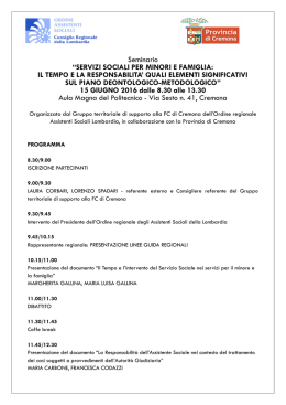 Programma - Consiglio Regionale della Lombardia