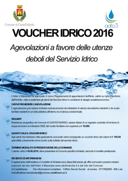 voucher idrico 2016 - Comune di Castelfidardo