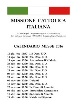 MCI Göteborg - Missione Cattolica Italiana