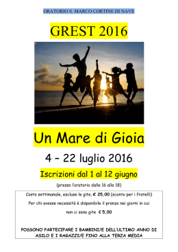 grest 2016 - Parrocchia San Marco evangelista Cortine di Nave