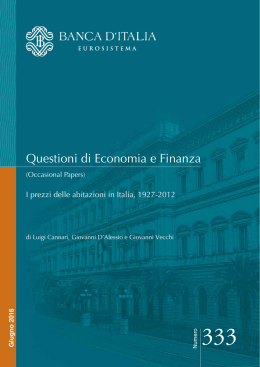 N. 333 - I prezzi delle abitazioni in Italia, 1927-2012