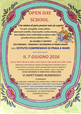 open day school il 7 giugno 2016 - Istituto Comprensivo