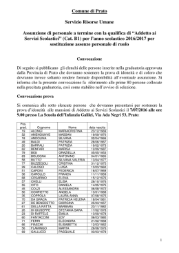 Addetti servizi scolastici convocazione prova - Prato